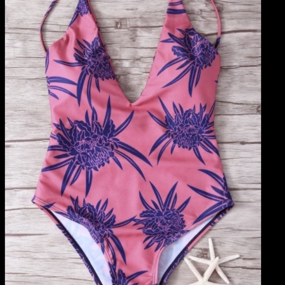 Tropical Spaghetti Swimsuit One piece